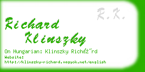 richard klinszky business card